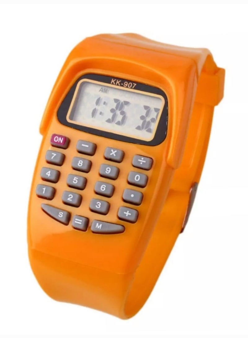 Kids rubber strap calculator digital colored wrist watch - Image 1