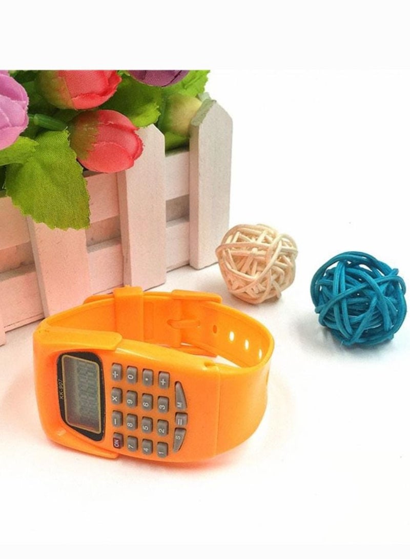 Kids rubber strap calculator digital colored wrist watch - Image 3