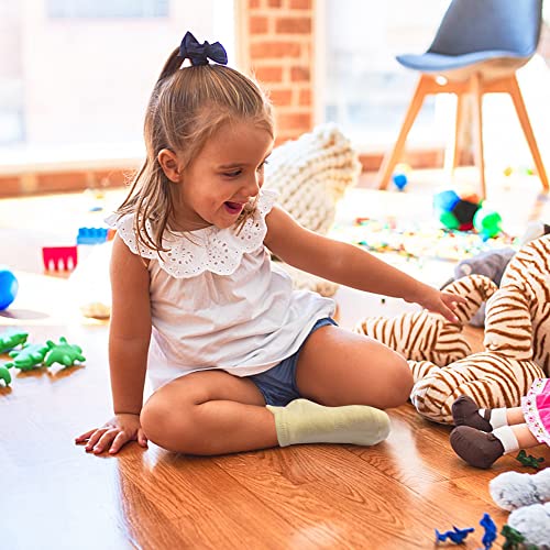 HYzgb Toddler Girls Socks 1T 2T 3T Non Slip with Grippers 12 Pairs Baby Ankle Cotton Grips Socks 12-18-24 Months for Girls 1-2-3 Years Old (Bright Candy Colors) - Image 3