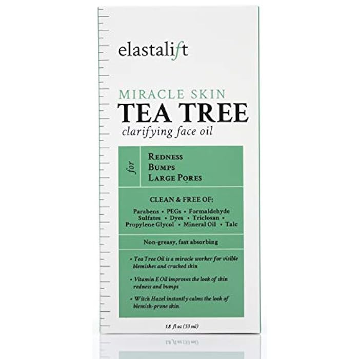 Elastalift Tea Tree Oil Facial Spot Treatment W/Witch Hazel Clarifying Tea Tree Oil For Face Helps Target Redness, Acne, Bumps, Dry Itchy Skin, & Large Pores. Non-Irritating Formula, 1.8 Fl Oz - Image 4