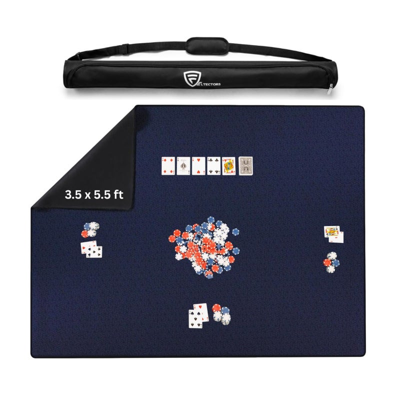 Feltectors Board Game Mat 42 x 66 Inches Mahjong Mat for Table with Carrying Bag Neoprene Playmat Anti Slip Table Cover for Board Games Tile Poker RPG and Dominoes  Blue - Image 2