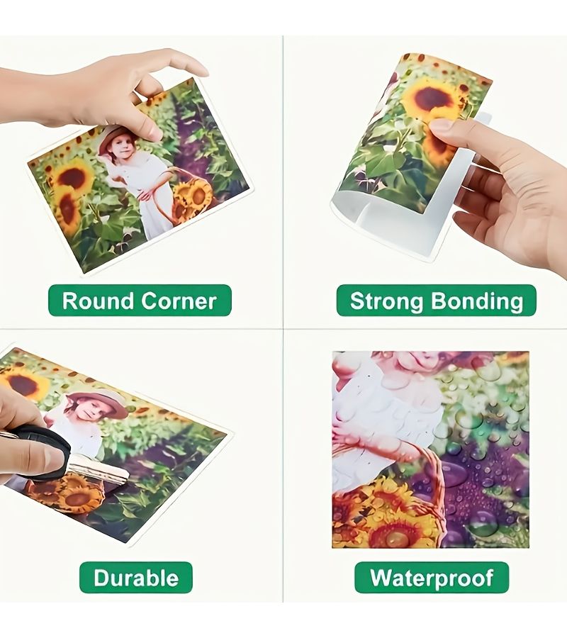 100 Pcs 3R Clear Hot Laminating Bag PVC Film Heat Seal Letter Size Compatible With All Offices And Schools For Hot Laminating Machines Suitable For Certificates Photos Posters - Image 5