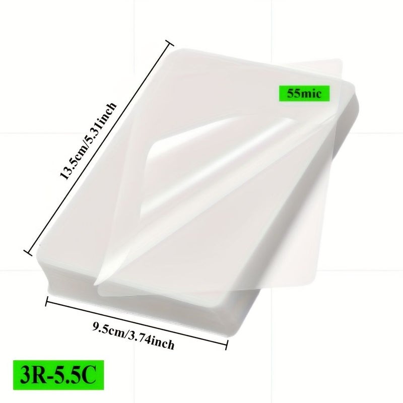 100 Pcs 3R Clear Hot Laminating Bag PVC Film Heat Seal Letter Size Compatible With All Offices And Schools For Hot Laminating Machines Suitable For Certificates Photos Posters - Image 2