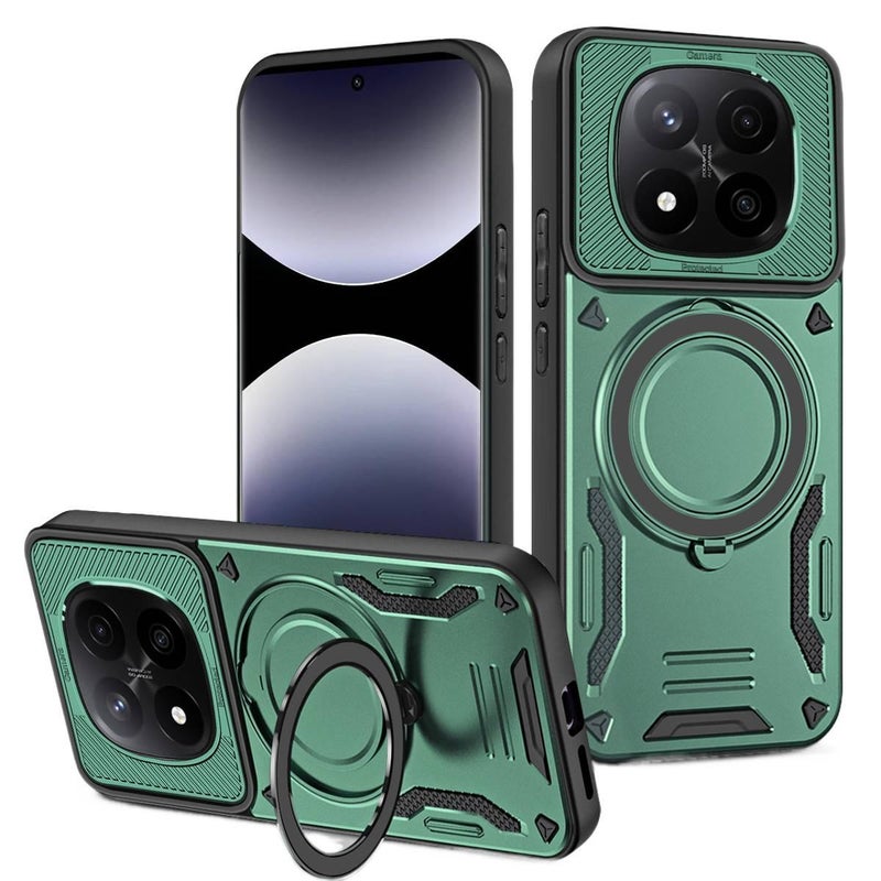 غطاء واقي بPC+Silicone لـ Redmi Note 14 Pro مع مقاوم للصدمات وحماية من السقوط مع مقاوم للصدمات مع حامل قائم مع مغناطيس قوي باللون أزرق مغناطيسي بوظيفة حامل من السيليكون باللون الأ. - Image 5