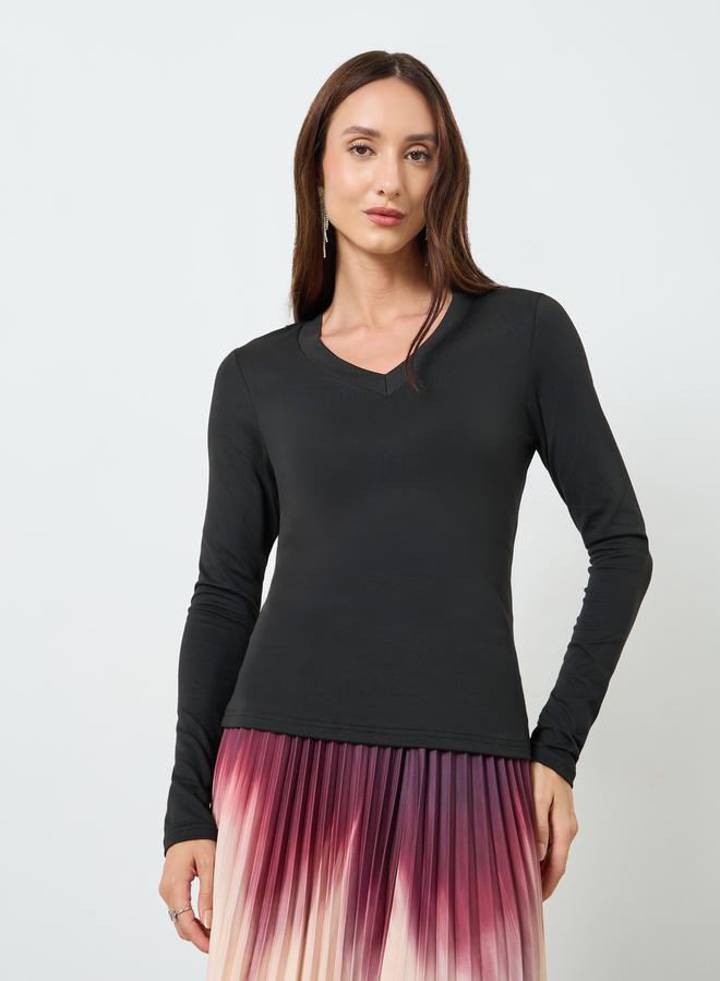 Take Two Women V Neck Top and Pleated Skirt Co-Ords - Image 3