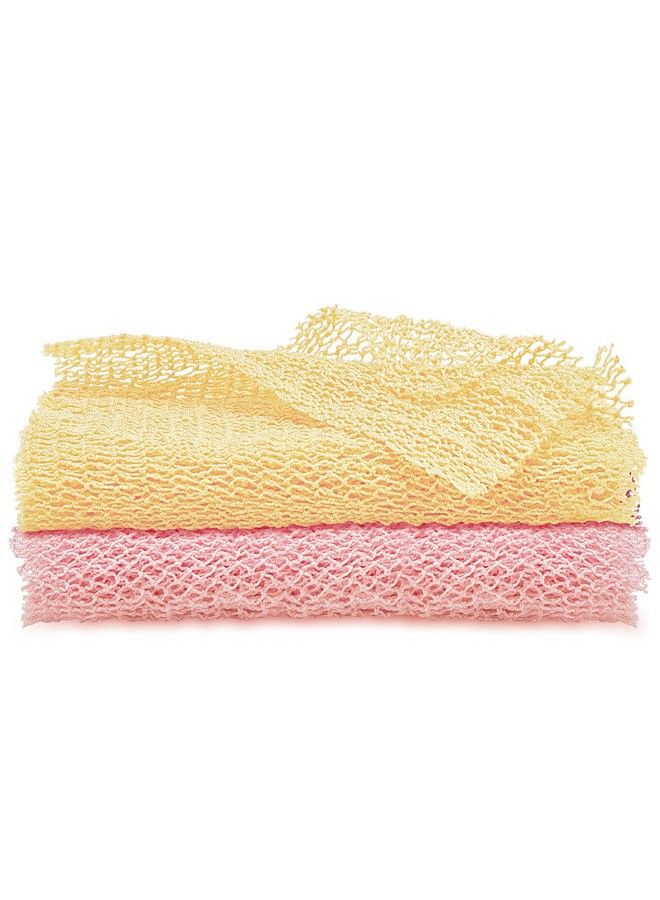 Shappy قطعتان من إسفنجة تقشير الجسم الأفريقية، منشفة استحمام، منشفة استحمام، مقشر للجسم، مقشر للظهر، أكثر نعومة للبشرة للاستخدام اليومي أو كهدية (وردي خوخي كريمي) - Image 2