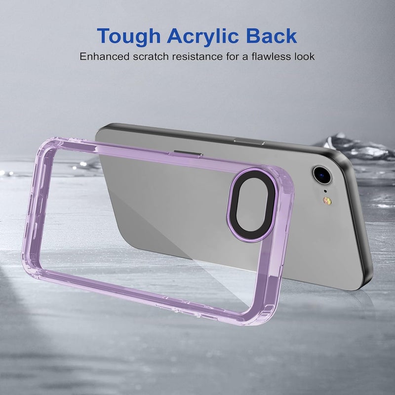 ZAPCASE غطاء خلفي لجهاز آيفون SE 2020 | متوافق مع غطاء خلفي لجهاز آيفون SE 2020 | حماية الكاميرا | (TPU + PC | بنفسجي شفاف) - Image 5