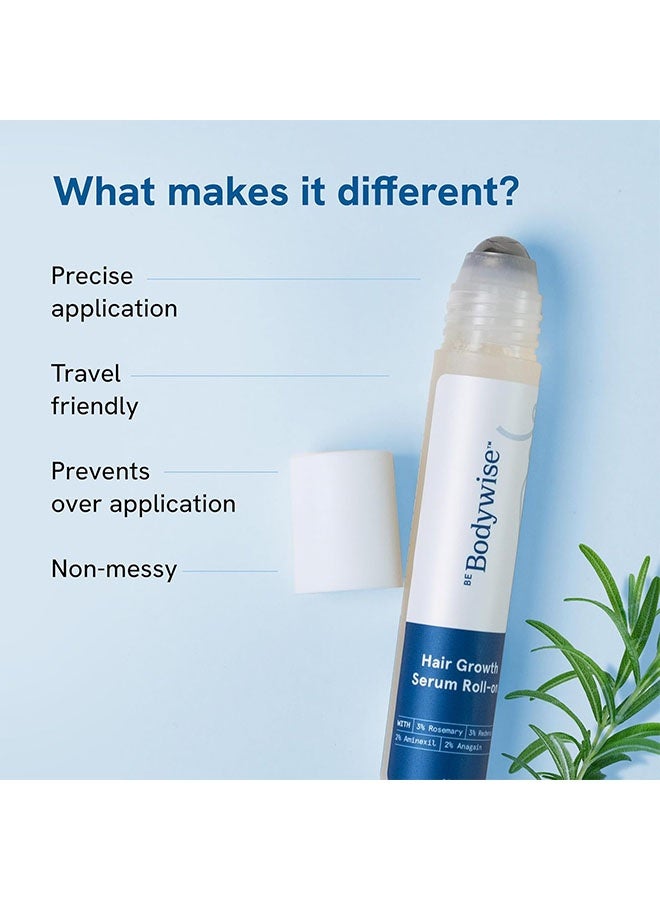 Be Bodywise Hair Growth Serum Roll On, Thicker and Stronger Hair, Prevents Hair Fall and Stimulates Follicles for All Hair Types, 25ml - Image 5