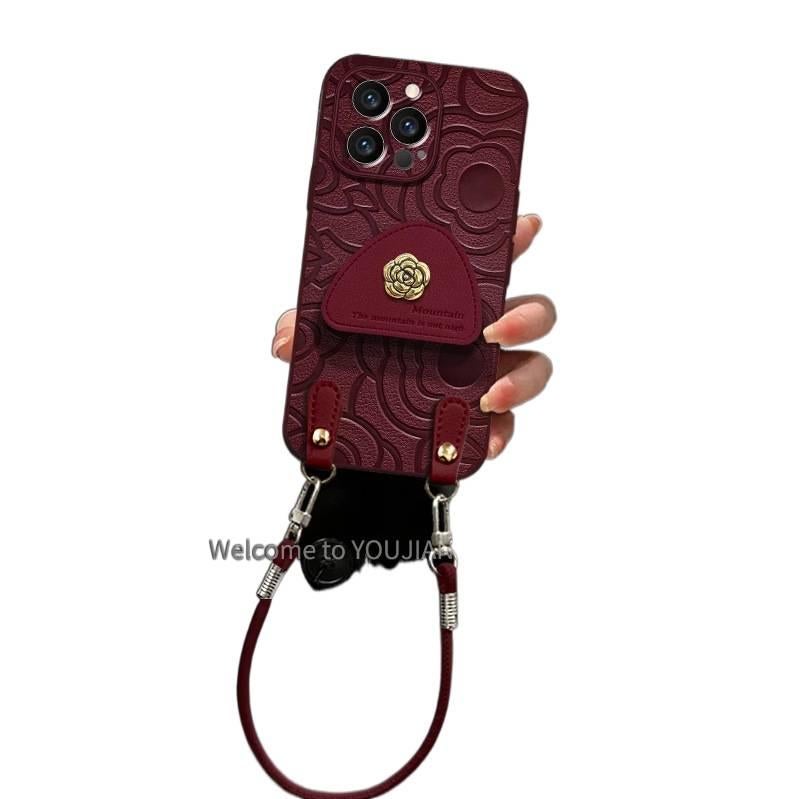 غطاء واقي | مقاوم للصدمات لـ iPhone 11 Pro Max | حبل تعليق | ملمس جلد | حماية من السقوط | حامل - Image 2