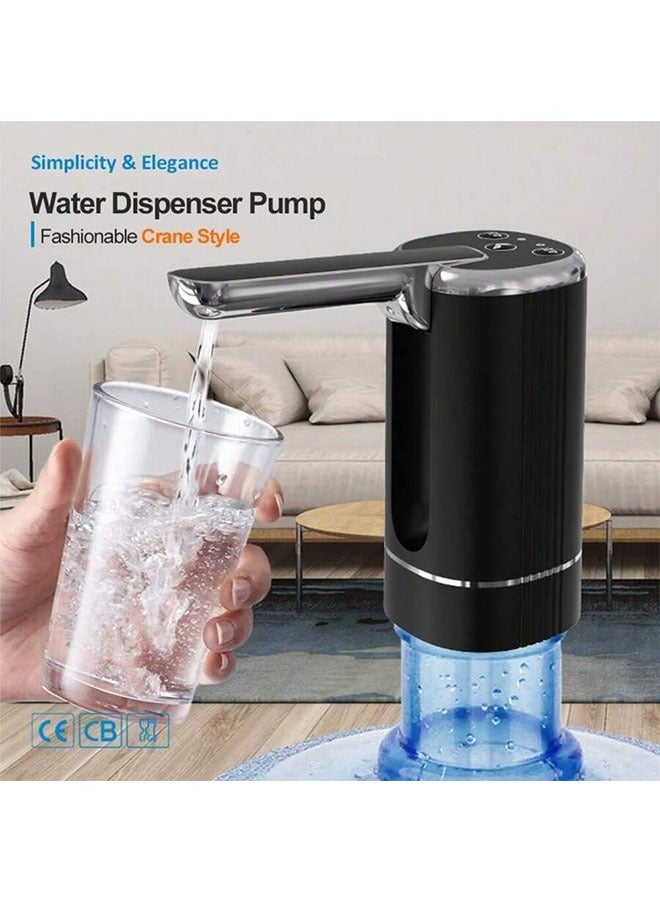 مضخة ماء آلية محمولة، قابلة للطي، بشحن USB-C، مناسبة لزجاجات المياه سعة 5 جالون، مثالية للاستخدام في المنزل، المكتب، أو أثناء التخييم. - Image 2