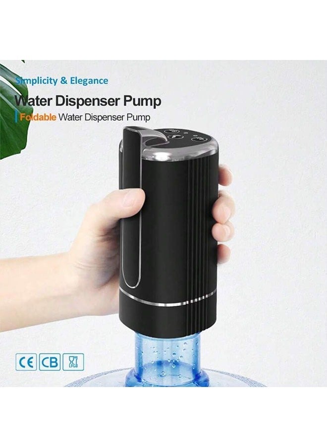مضخة ماء آلية محمولة، قابلة للطي، بشحن USB-C، مناسبة لزجاجات المياه سعة 5 جالون، مثالية للاستخدام في المنزل، المكتب، أو أثناء التخييم. - Image 4