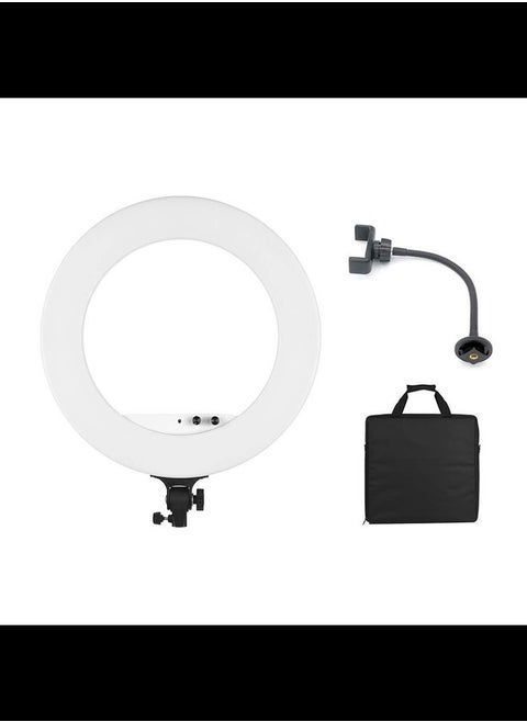 18inch LED Ring Light Fill-in Lamp Studio Pgraphy Ligng 80W Dimmable 3200K-5800K Bi-Color with Phone Holder Carrying Bag