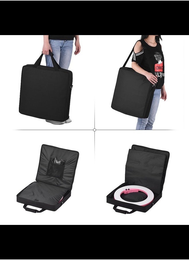 18inch LED Ring Light Fill-in Lamp Studio Pgraphy Ligng 80W Dimmable 3200K-5800K Bi-Color with Phone Holder Carrying Bag