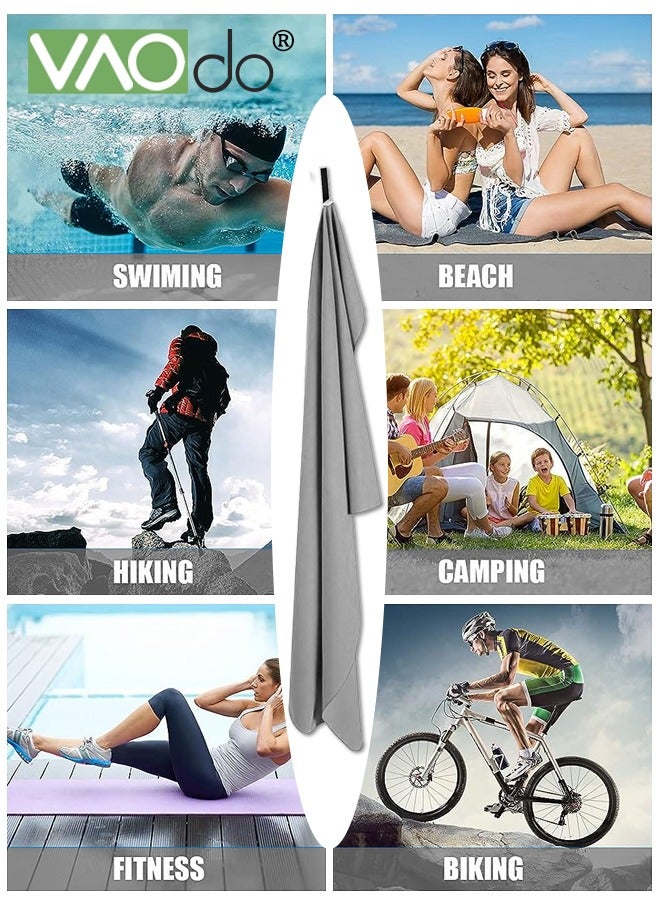 VAOdo 5PCS Cooling Towel,4 Towels and 1 Bath Towel,Soft Breathable Chilly Towel MicrofiberTowel for Yoga,Sport,Running,Gym,Workout,Camping,Fitness,Workout  - Image 3