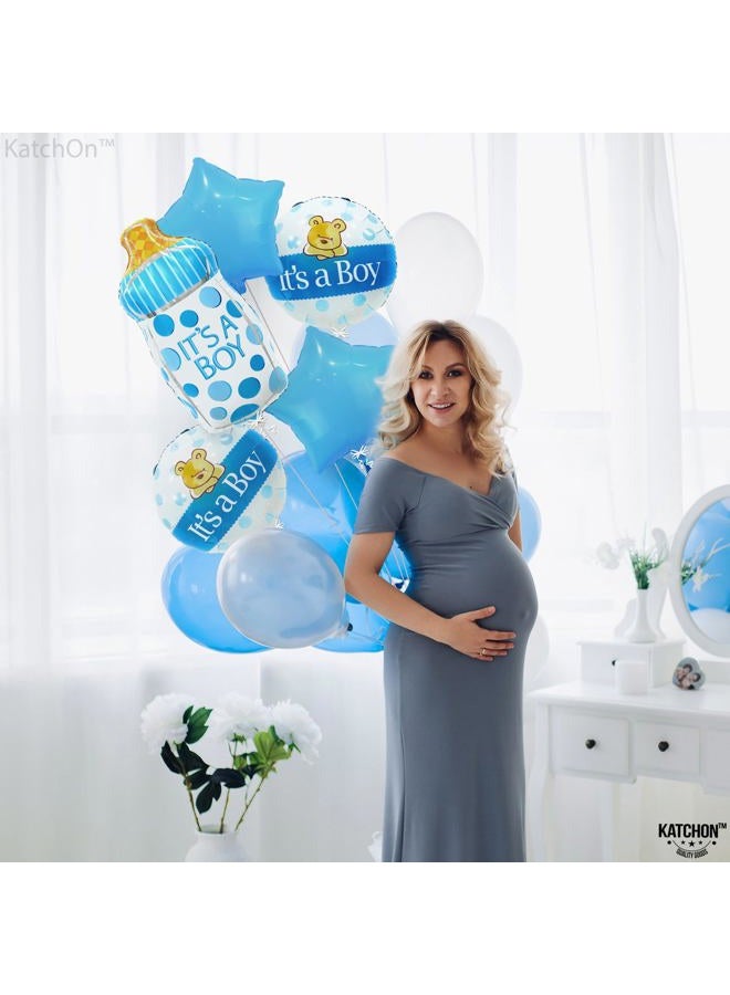 KATCHON , Its A Boy Balloons Set - Pack of 5 | Baby Boy Bottle Balloon | Foil Baby Boy Balloons | Gender Reveal Decorations | Its A Boy Baby Shower Decorations | Blue Gender Reveal Decoration - Image 5