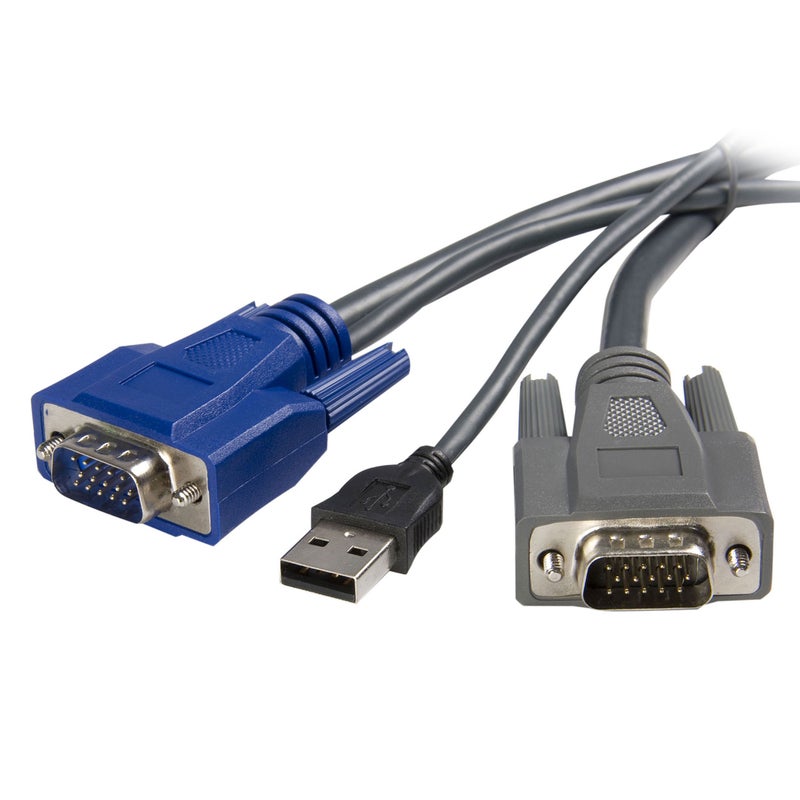 StarTech.com 10 ft Ultra-Thin USB VGA 2-in-1 KVM Cable (SVUSBVGA10) - Image 1
