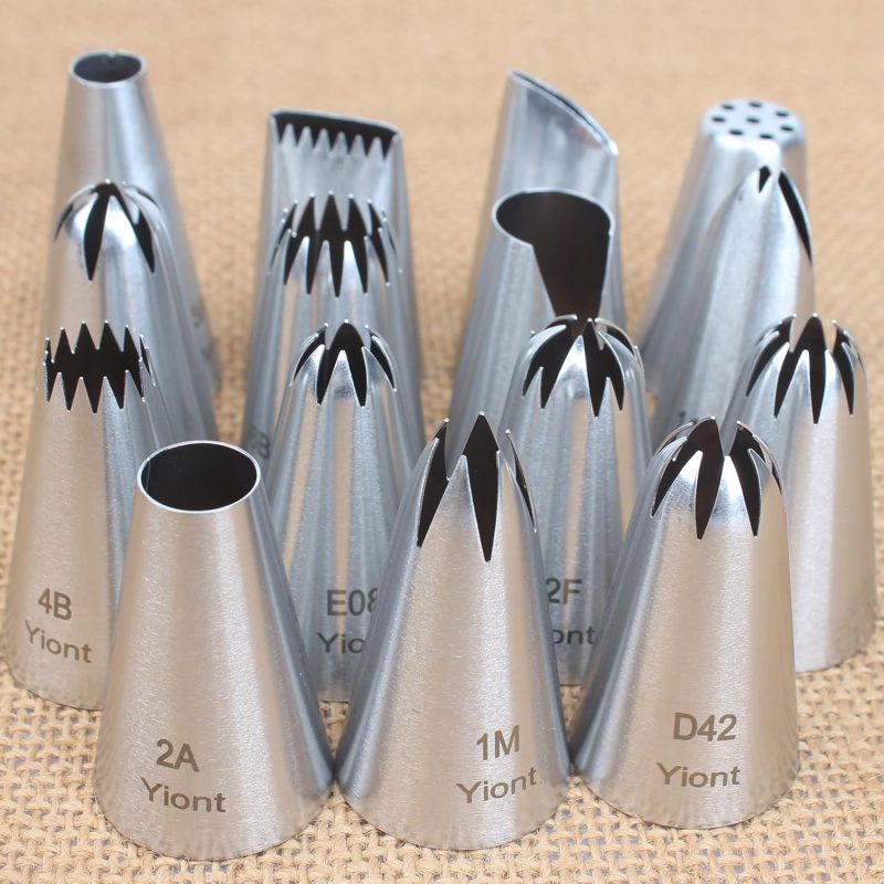 Stainless Steel Piping Tips: Food Grade Pastry Nozzles - Silver Decorating Tips for Cake Cupcake Wedding Cake Baking - Image 2