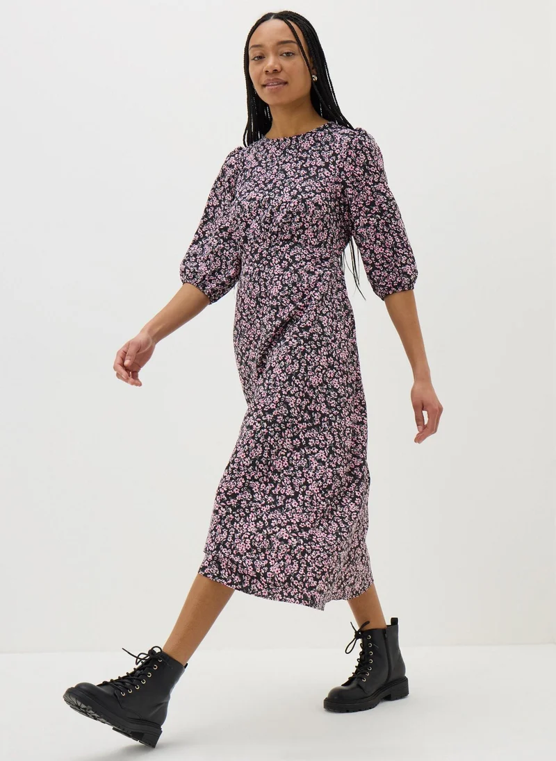 Matalan Pink Ditsy Floral Midi Tea Dress