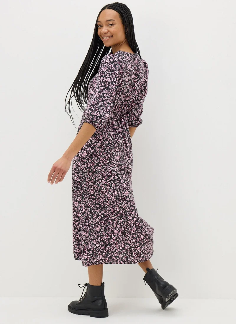 Matalan Pink Ditsy Floral Midi Tea Dress