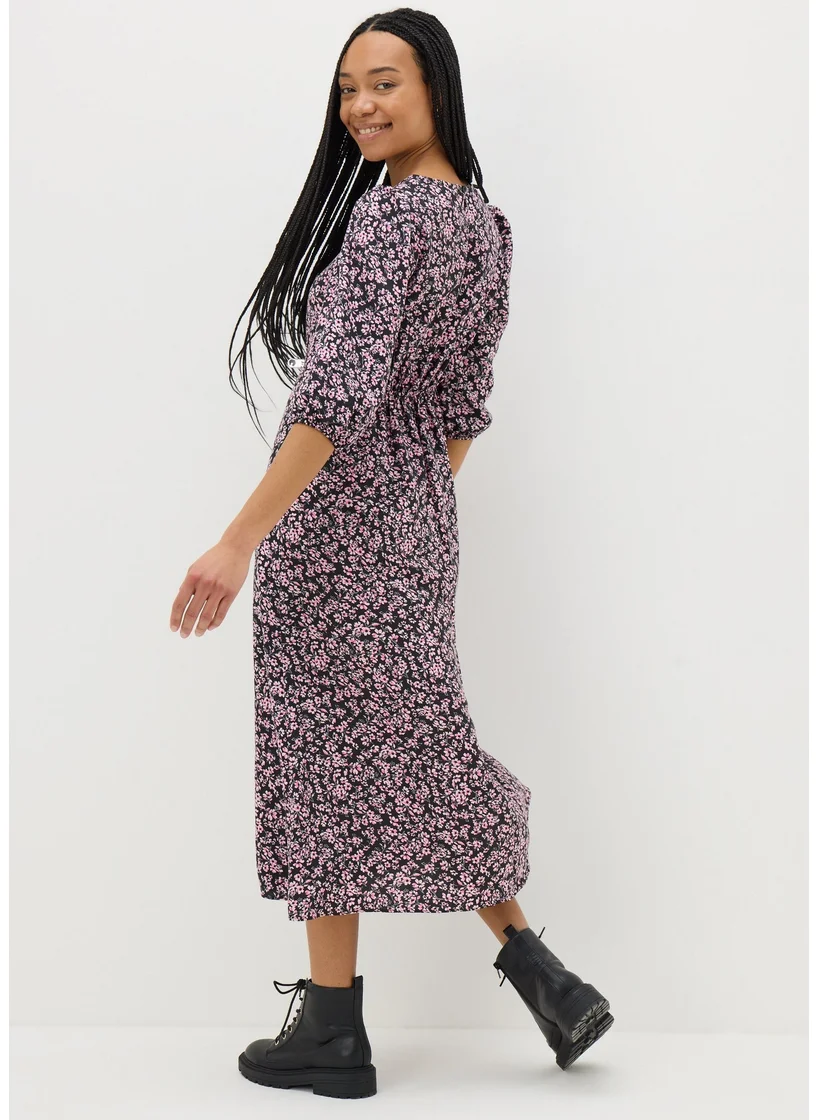 Matalan Pink Ditsy Floral Midi Tea Dress