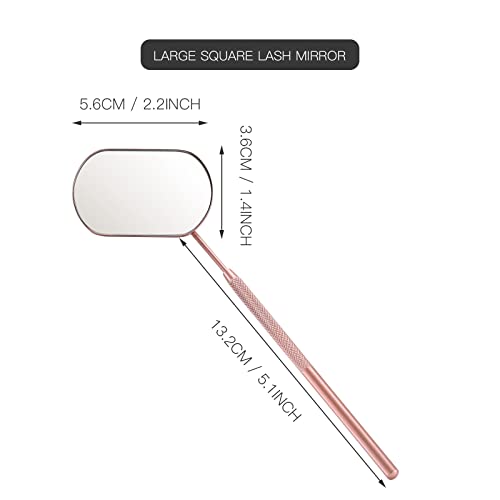 Pretty memory Lash Mirror, 2.2Inches Stainless Steel Makeup Eyelash Mirror, Eyelash Extensions Accessories Supplies, Lash Tech Must Haves (Rose Gold) - Image 2