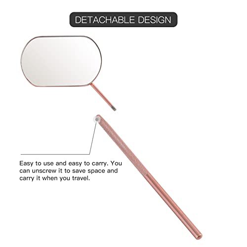 Pretty memory Lash Mirror, 2.2Inches Stainless Steel Makeup Eyelash Mirror, Eyelash Extensions Accessories Supplies, Lash Tech Must Haves (Rose Gold) - Image 4