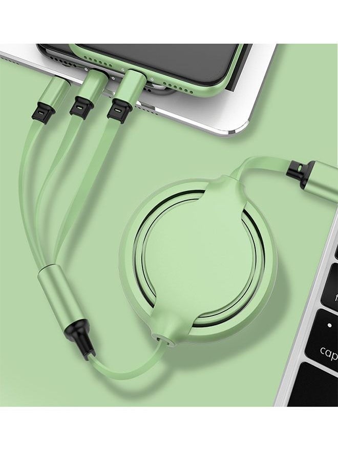 Generic - 3 In 1 USB Charging Cable Support Fast Charge Line Green - Image 1