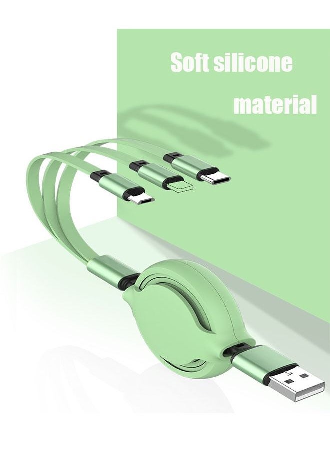 Generic - 3 In 1 USB Charging Cable Support Fast Charge Line Green - Image 1