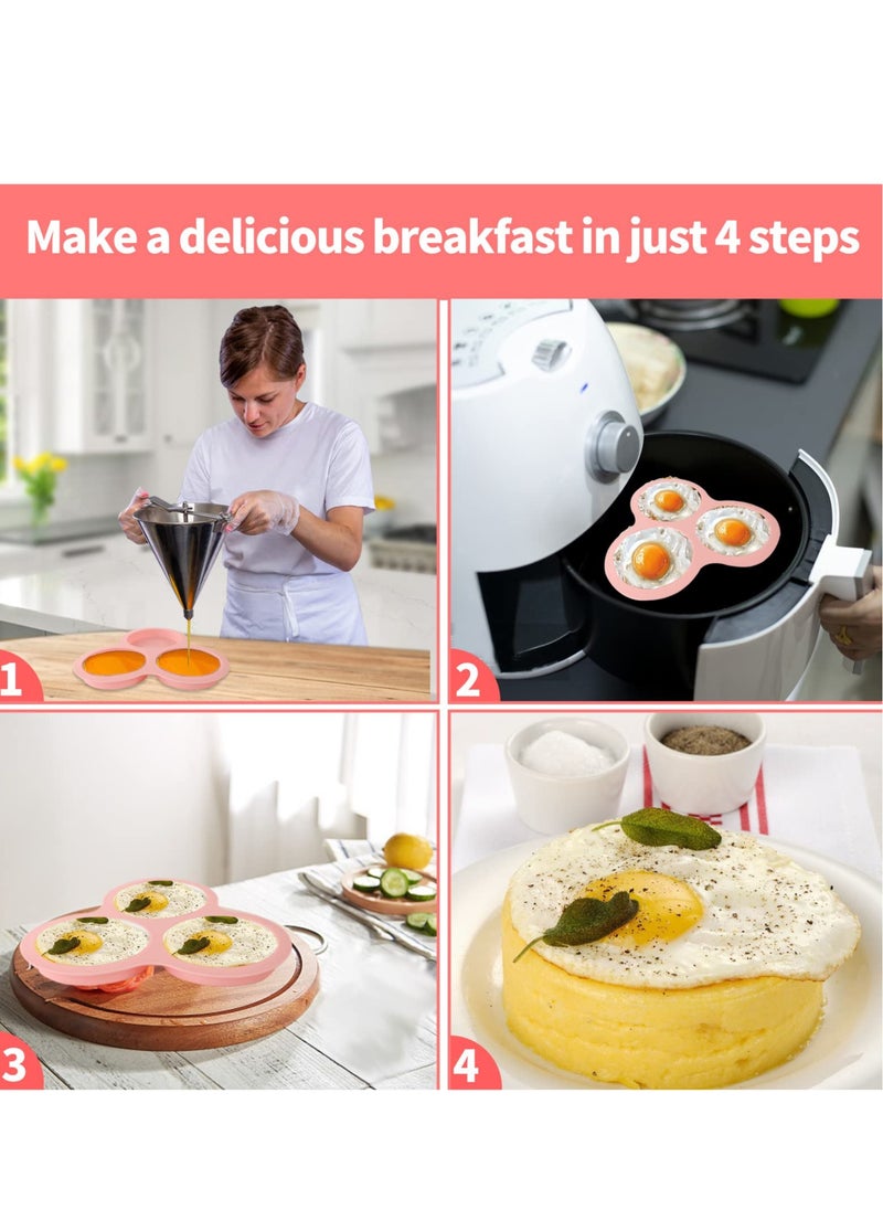 Excefore - Silicone Air Fryer Egg Pan, Non-Stick Air Fryer Baking Pan Cupcake Pan Reusable Silicone Muffin Pan Tray for Making Egg Muffin, Baking Hamburger, Fried Egg, Cupcake, Tart and Dessert - Image 1