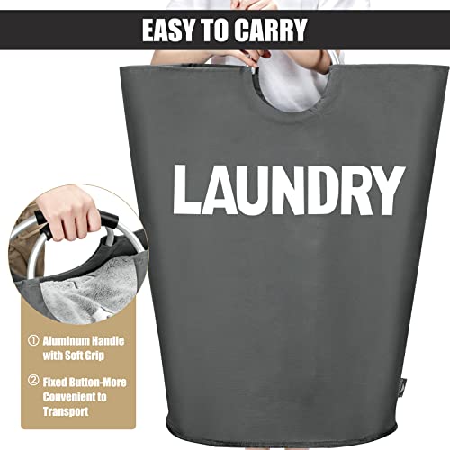 DOKEHOM 160L XX-Large Laundry Basket (7 Colors), Collapsible Laundry Bag, Foldable Laundry Hamper, Folding Washing Bin (Dark Grey, XXL) - Image 5