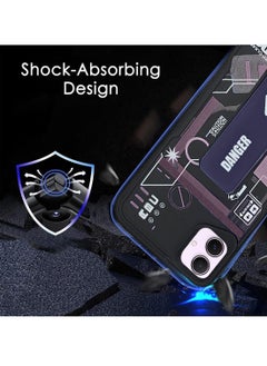 Techie Aesthetic Fashion Silicone Back Case Cover with Magnetic Hand Grip & Kickstand for Samsung Galaxy A05 – Black/Purple  - Image 2