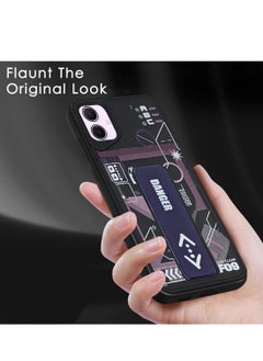 Techie Aesthetic Fashion Silicone Back Case Cover with Magnetic Hand Grip & Kickstand for Samsung Galaxy A05 – Black/Purple  - Image 3