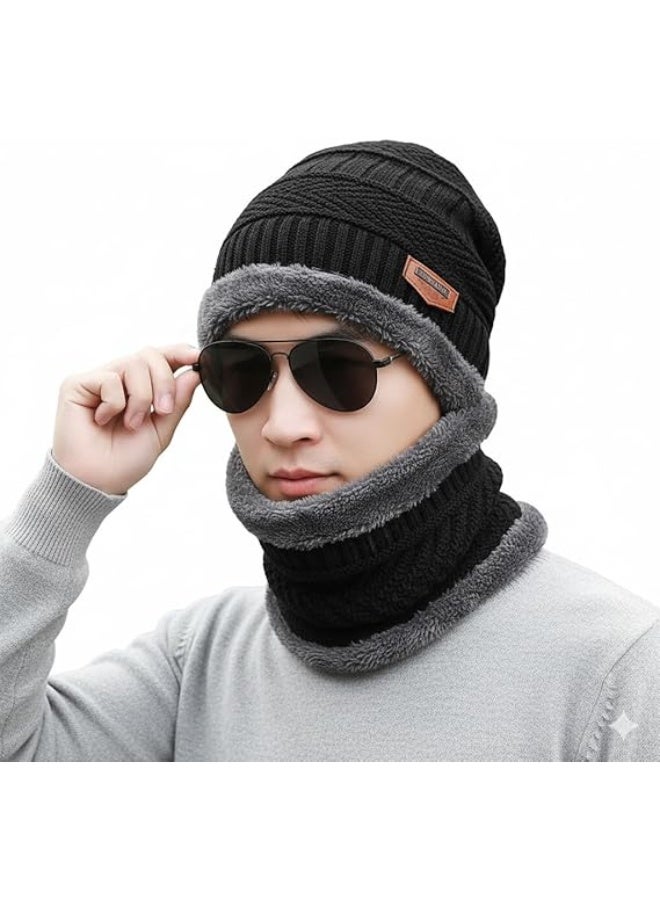Winter wool hat and scarf set with a soft fur lining — double the warmth, stylish design suitable for men and women, high elasticity and ultimate comfort on cold days - Image 5