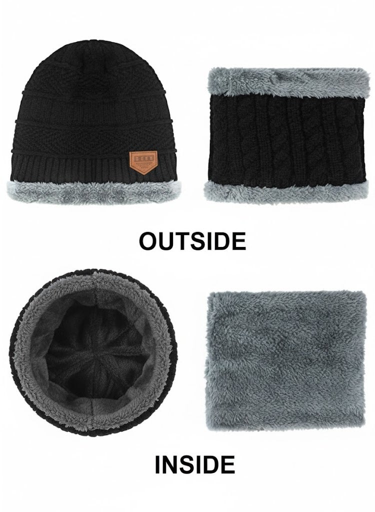Winter wool hat and scarf set with a soft fur lining — double the warmth, stylish design suitable for men and women, high elasticity and ultimate comfort on cold days - Image 3