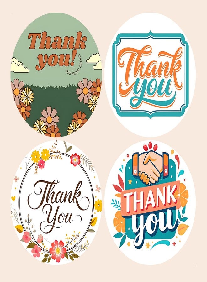 SLGIFT Vinyl Thank You Theme Sticker, Self-Adhesive Vinyl Stickers, 40 Pieces, 2 x 2 Inches Round Sticker, 4 Unique Designs, R119 - Image 2