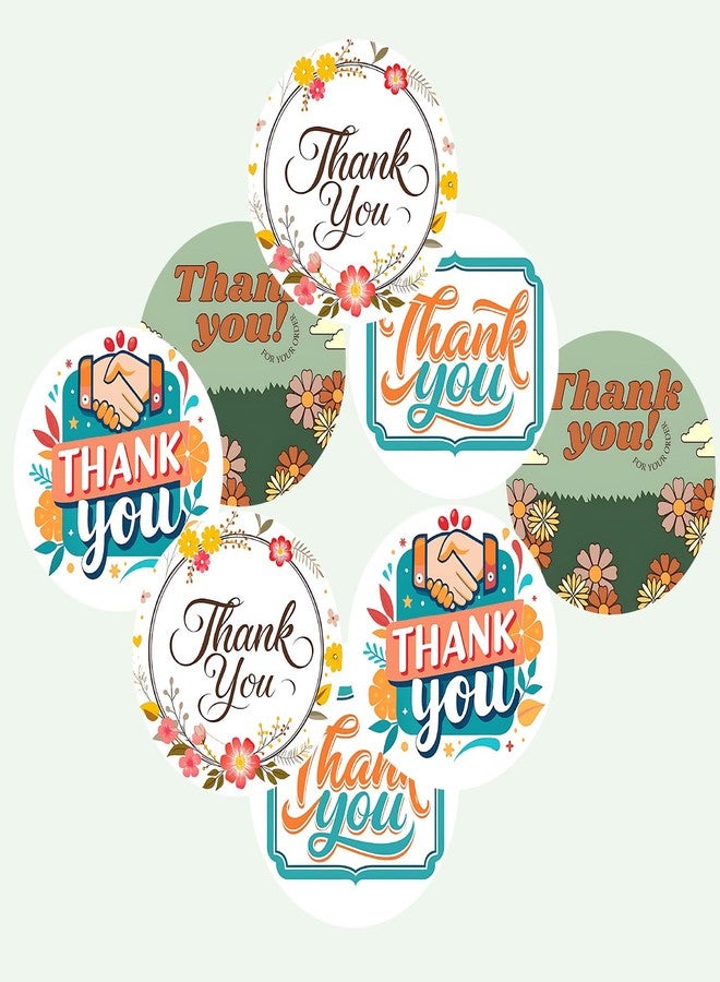 SLGIFT Vinyl Thank You Theme Sticker, Self-Adhesive Vinyl Stickers, 40 Pieces, 2 x 2 Inches Round Sticker, 4 Unique Designs, R119 - Image 3