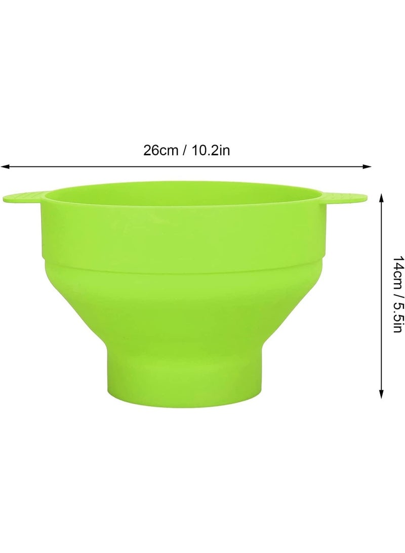 صانعة الفشار المصنوعة من السيليكون في الميكروويف، آلة صنع الفشار مع غطاء ومقابض، وعاء قابل للطي كبير الحجم، خالية من مادة BPA، آمنة للاستخدام في غسالة الأطباق ودرجة حرارة عالية (أخضر) - Image 4