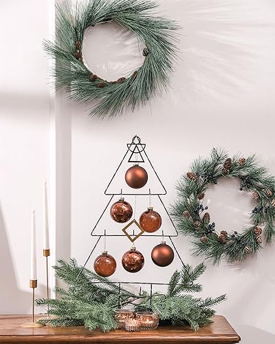 DN DECONATION Brown Glass Christmas Ball Ornaments, Set of 9, 3' Hanging Christmas Baubles for Xmas Tree Decoration, Wedding Party Gift - Image 4