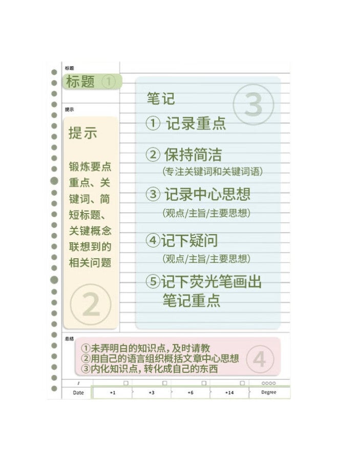 Ujia Cornell Loose-Leaf A4 Large Notebook Stationery Removable Soft Leather Cover 5R High-Efficiency Memory Mind Map Learning Review Postgraduate Entrance Examination Notebook - Image 2