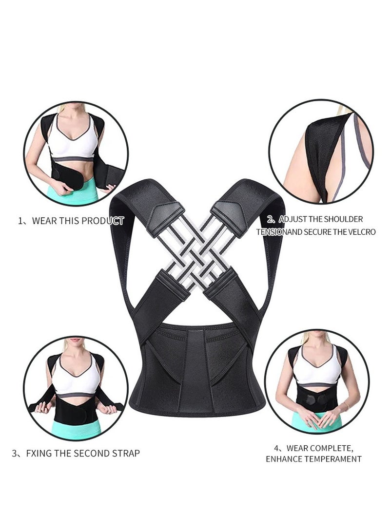 Back Brace and Posture Corrector for Women and Men Back Straightener Posture Corrector Scoliosis and Hunchback Correction Back Pain Spine Corrector Support Adjustable Posture Trainer - Image 1