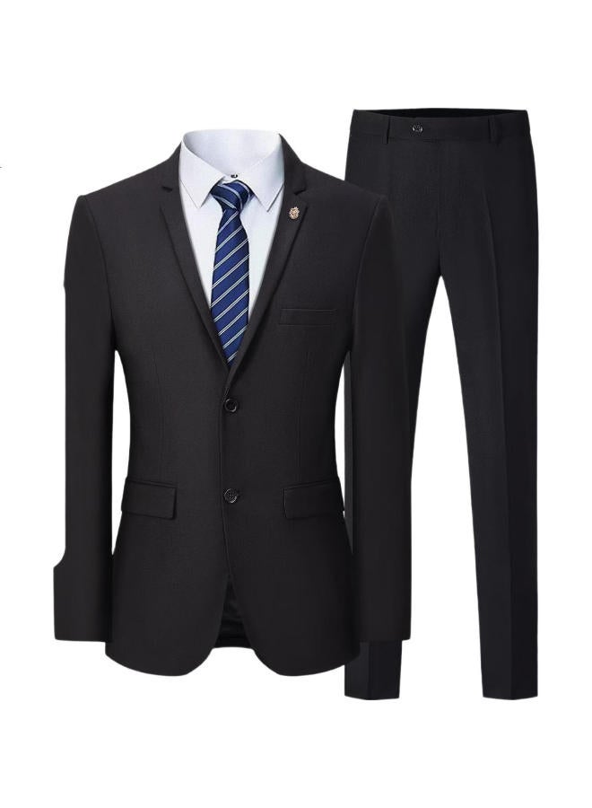 Romon Men'S Casual Business Professional Wedding Groomsman Groom Suit Jacket E306 Black 3Xl - Image 2