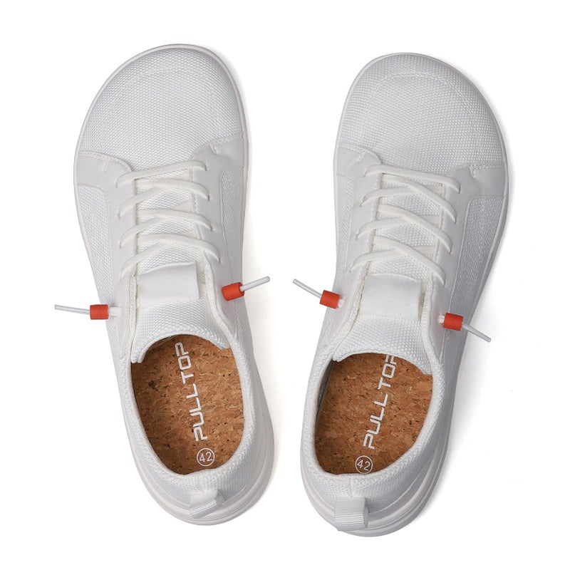 Pulltop Barefoot Wide Toe Box Shoes for Women - Minimalist Sneakers | Zero Drop Sole | Extra Wide Slip on for Walking White Size 6 Wide - Image 2