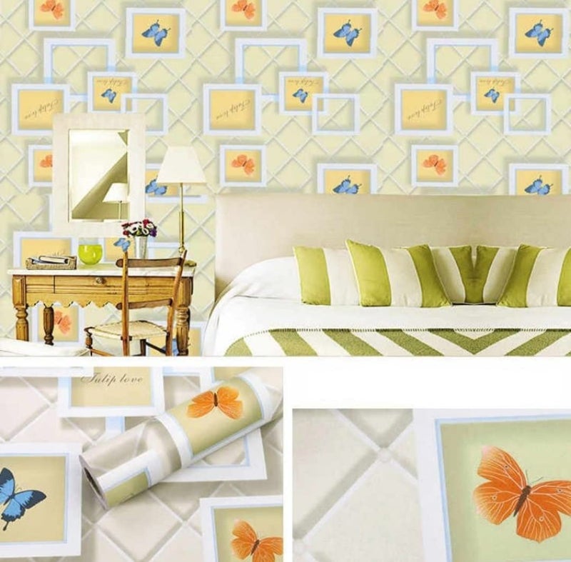 RedChimes Self Adhesive Removable Peel and Stick Easy to Clean Wallpaper 45 X 304.8 cm (3D Butterfly) - Image 3