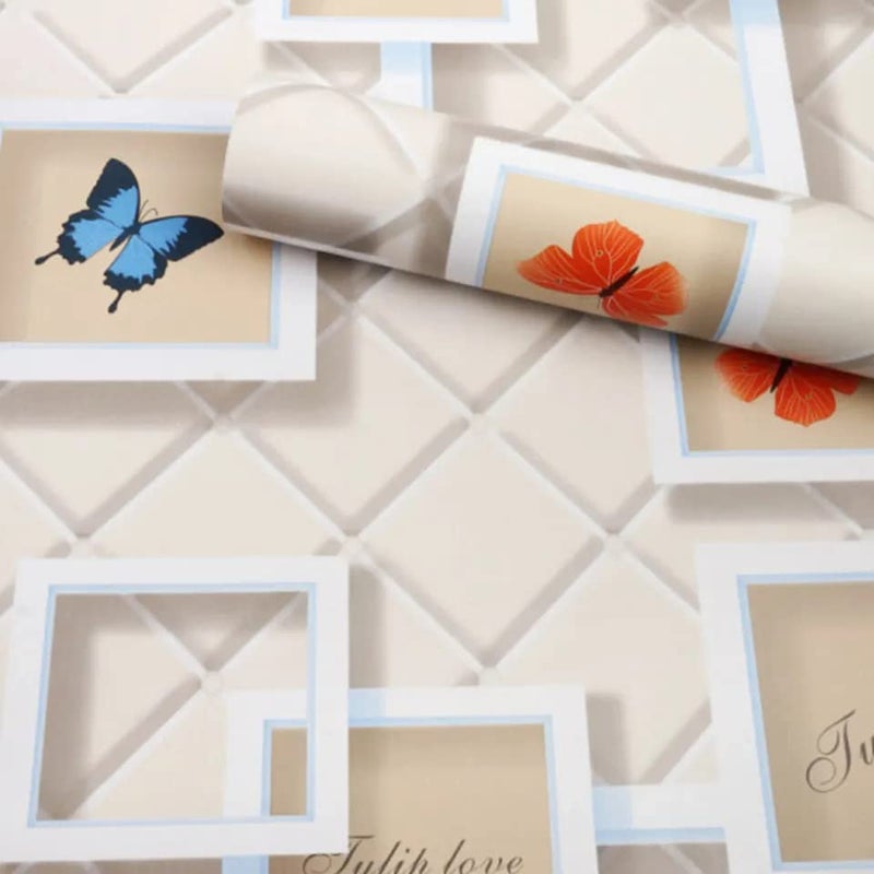 RedChimes Self Adhesive Removable Peel and Stick Easy to Clean Wallpaper 45 X 304.8 cm (3D Butterfly) - Image 2
