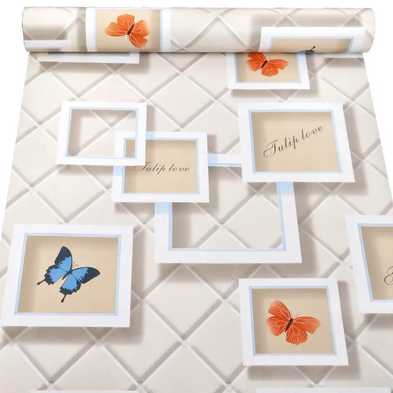 RedChimes Self Adhesive Removable Peel and Stick Easy to Clean Wallpaper 45 X 304.8 cm (3D Butterfly) - Image 1