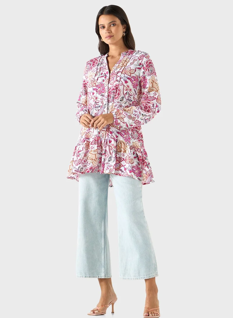 2Xtremz Tiered Floral Print Tunic