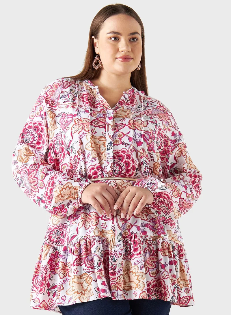 2Xtremz Tiered Floral Print Tunic