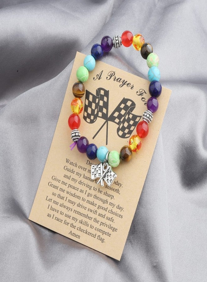 MYOSPARK Racing Bracelet With Flag Charm - Enthusiast Gift for Race Day and Drag Racing (Racing Bead BR) - Image 4