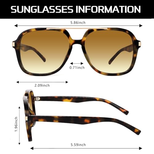 GUVIVI Retro Aviator Sunglasses for Women Men 2026 Square Top Bar Sun Glasses Sunnies 70s Lightweight Shades - Image 4