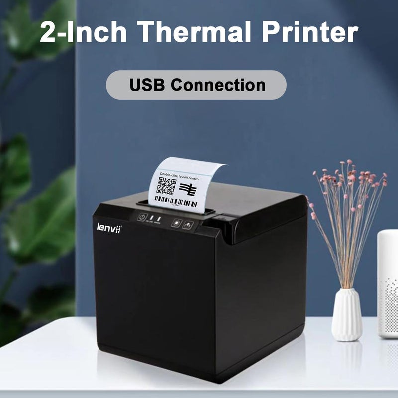 LENVII LV-275 58mm Thermal Label Printer | 2" High-Speed Barcode Maker (127mm/s) 203 DPI | USB Tags Sticker Machine Compatible Windows/Mac | Product Labels for Warehouse, Retail Stores & Amazon - Image 5